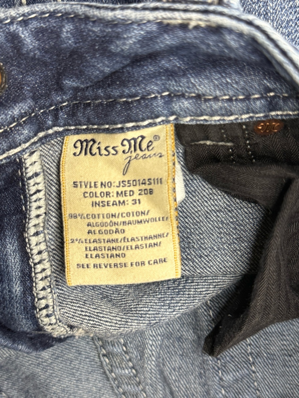 Miss Me Dark Blue Women's Skinny Jeans 27/4 - Picture 5 of 11